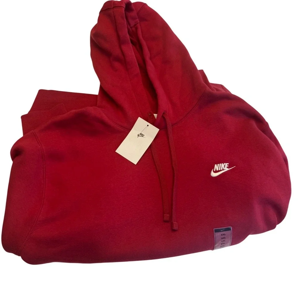 Nike Club Fleece Hoodie‎ XXL Team Red BV2654-690 Pullover Swoosh NWT